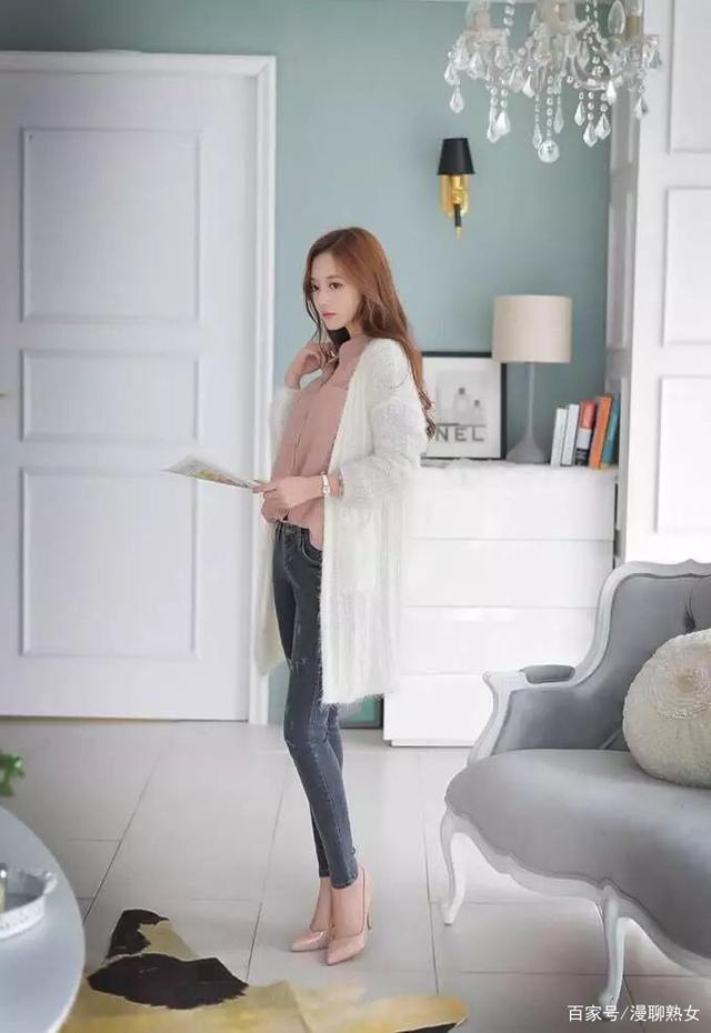 韩国模特孙允珠直筒牛仔裤衬衫休闲装扮网拍