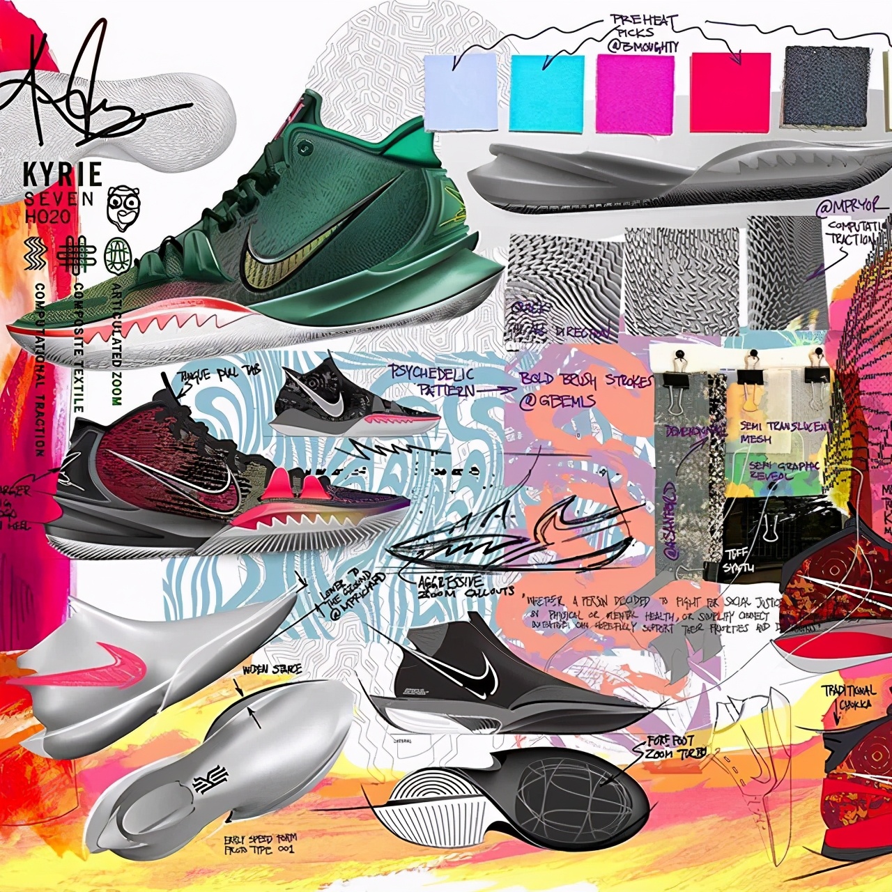 欧文穿欧文7打球图片,nba上脚欧文7紫黄破晓