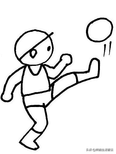 少儿美术创意画踢足球7-10岁,少儿足球画画