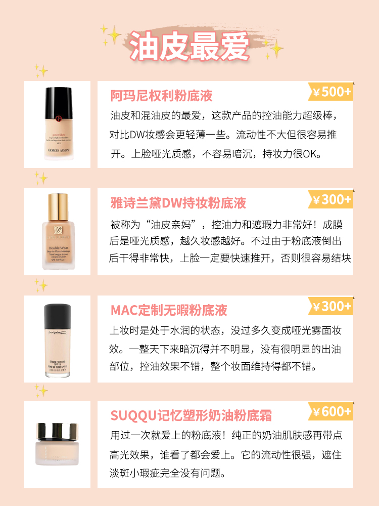200以内的油皮敏感肌粉底液推荐,敏感肌混油皮有没有推荐的粉底液