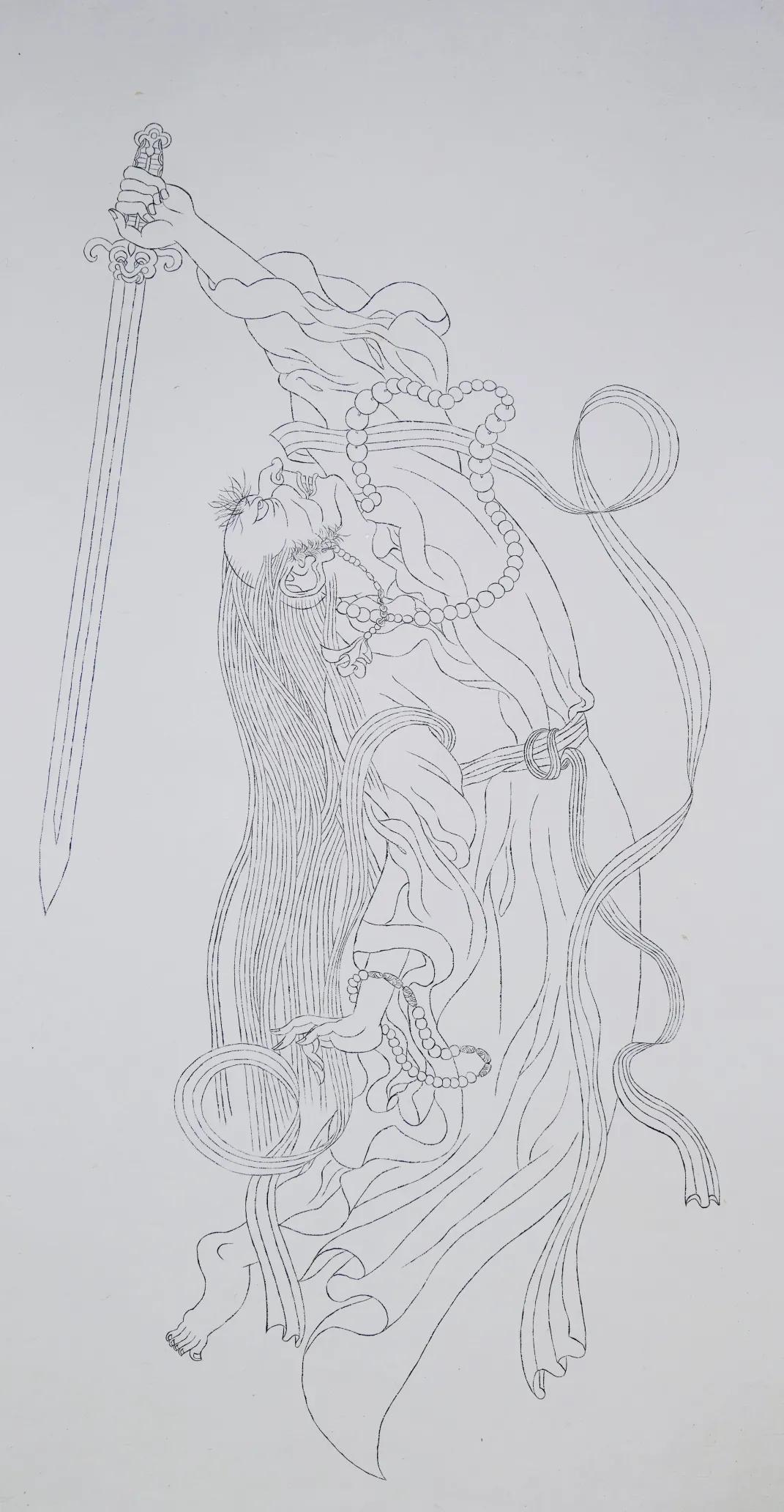 江南山水画白描,江南山水画工笔白描