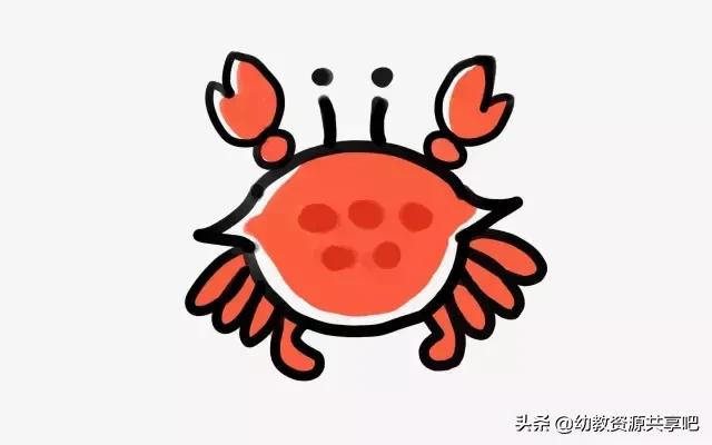 如何画螃蟹简笔画,儿童简笔画螃蟹简单又漂亮