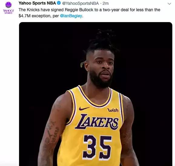 赔大了!不留湖人为拿大合同去鱼腩2100万协议变960万