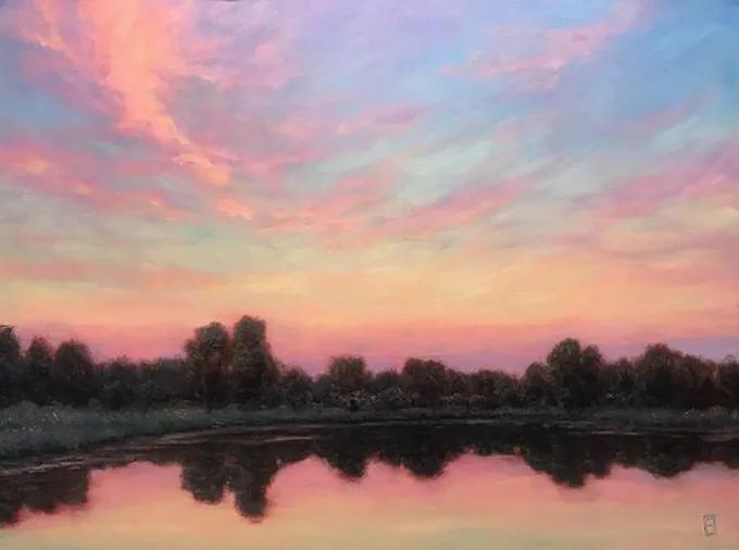 光感特别强的油画风景作品,厚重浓艳的油画风景很浪漫很美