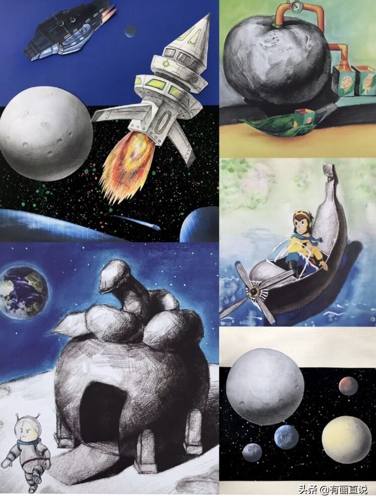 儿童绘画创意素描课堂教学,儿童基础素描创意素描画