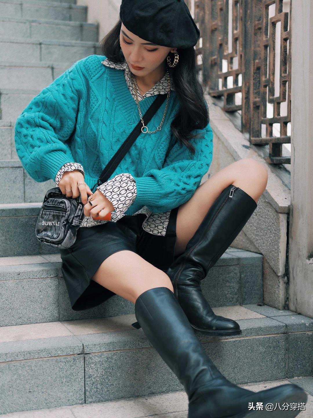 显白气质又柔软渐变慵懒风毛衣,女士简约风穿搭技巧白色毛衣搭配