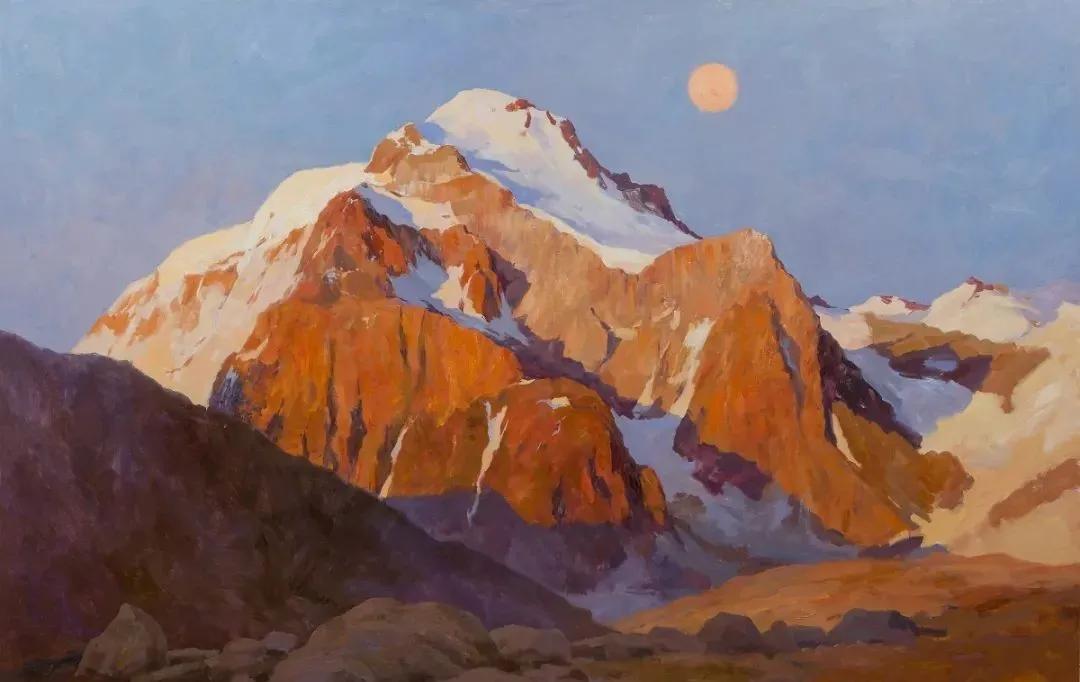 氛围感风景油画作品简单初学者,简单的小清新系油画