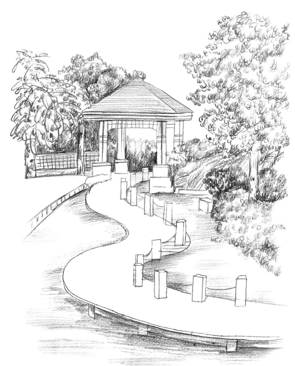 速写风景画临摹步骤图,速写初学者入门的基础风景画