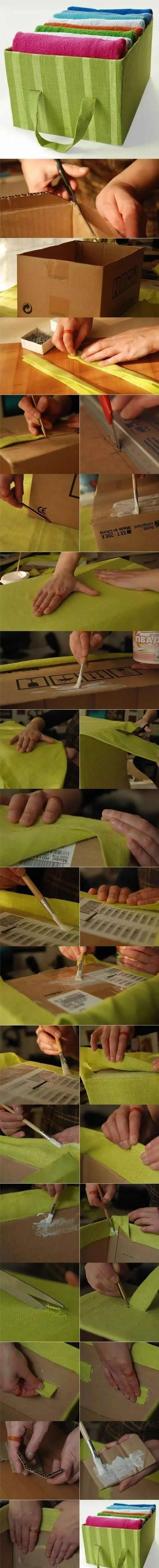 纸箱子不要丢简单改造下秒变收纳,旧纸箱如何收纳