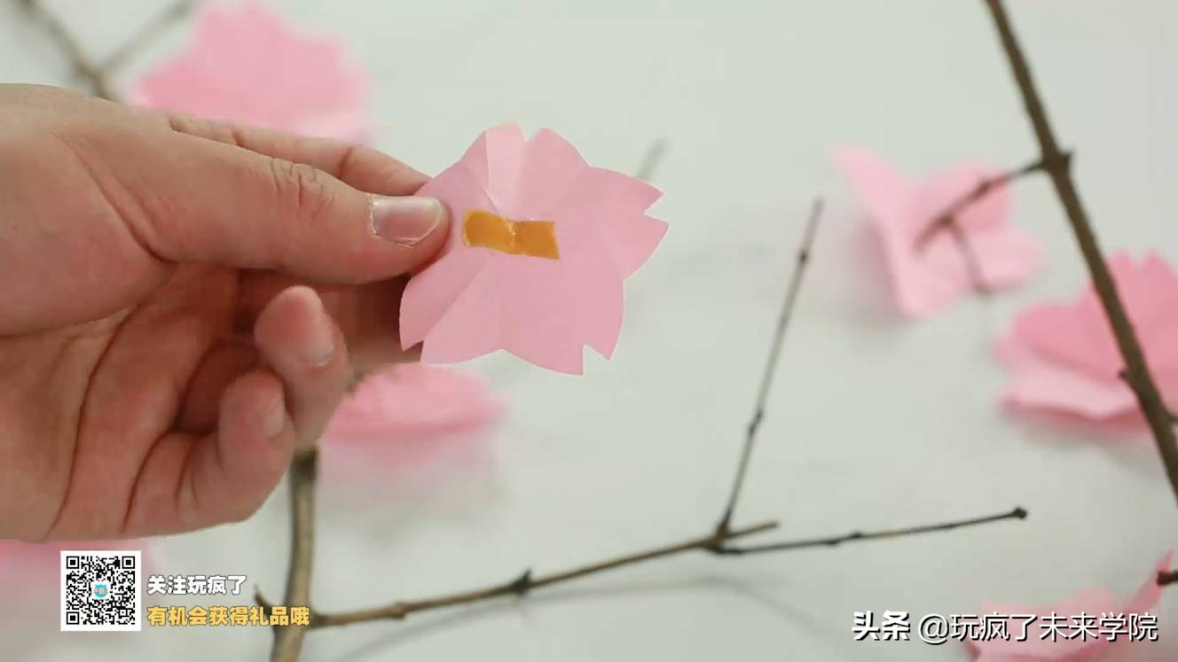 做手工樱花简单又好看,最简单浪漫樱花慢动作