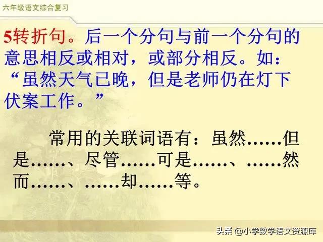 六年级语文总复习关联词专项练习,三年级上册语文关联词语专项练习