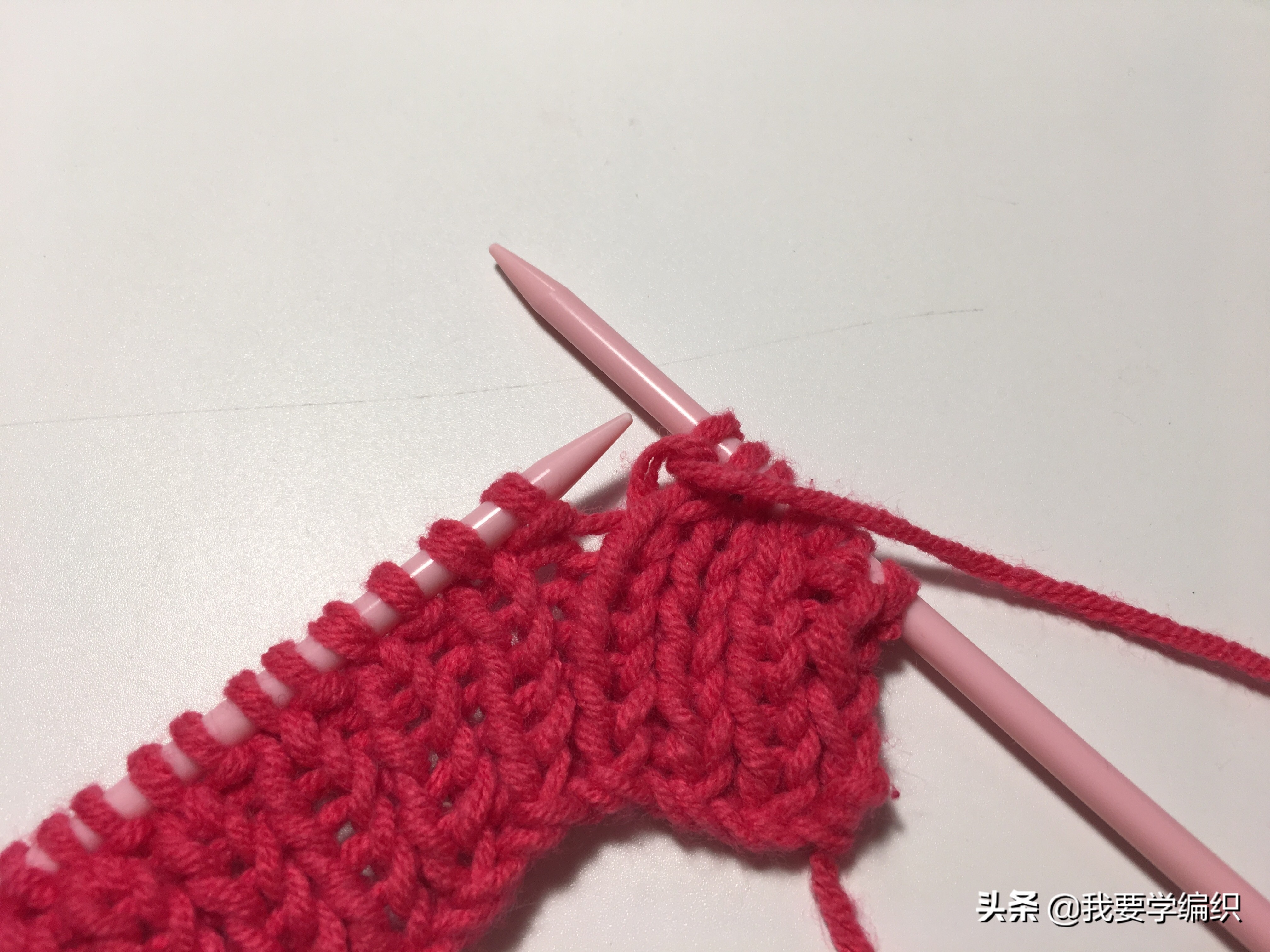 灯笼花底边编织教程,棒针编织大红灯笼教程