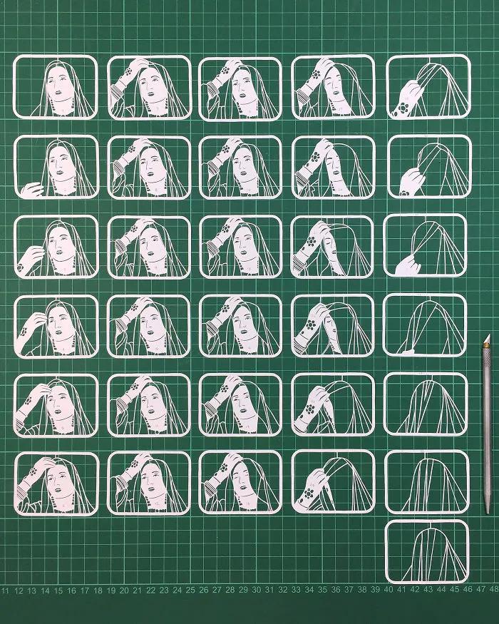 手掌画创意剪纸,手掌画剪纸三年级