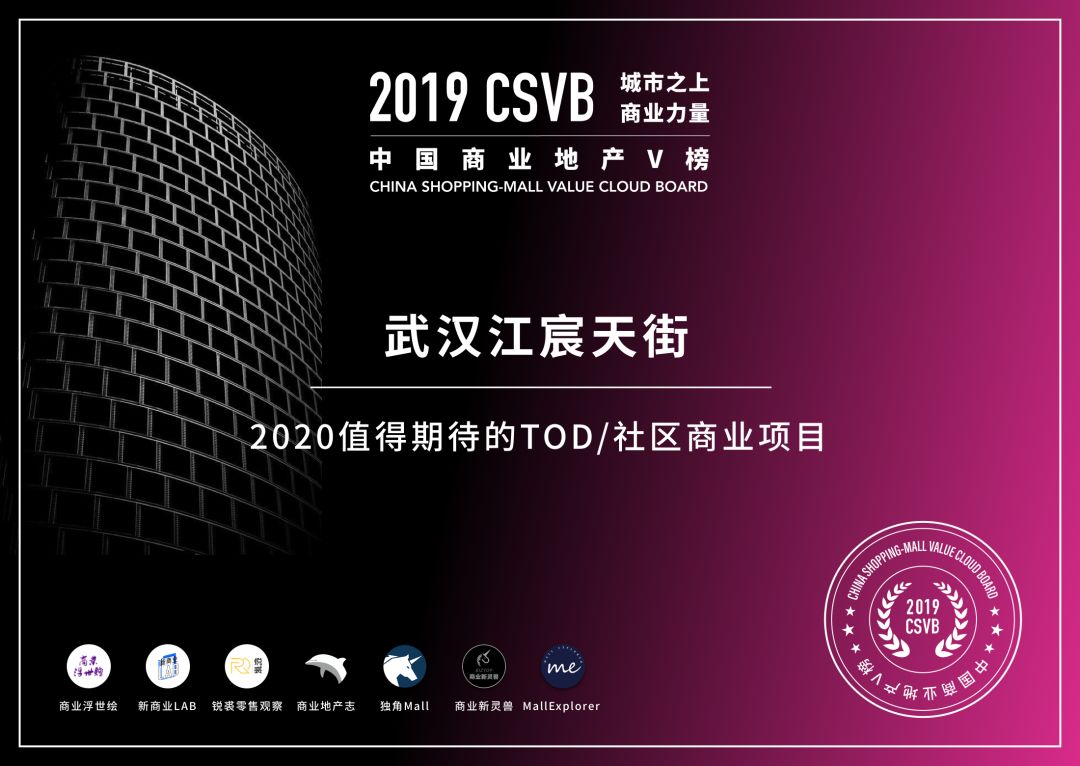 CSVB榜单证书发布-2020值得期待的TOD/社区商业项目