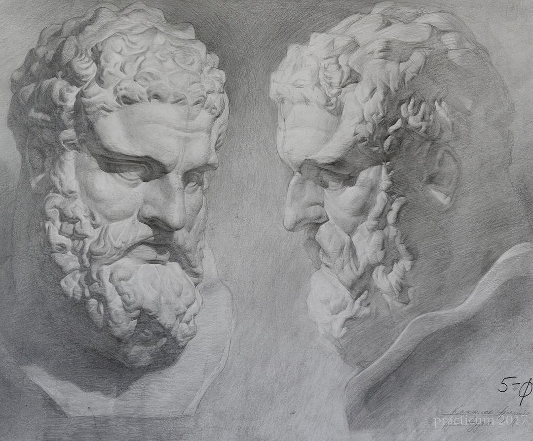 石膏头像大卫素描教程步骤,小卫石膏头像素描教程完整版