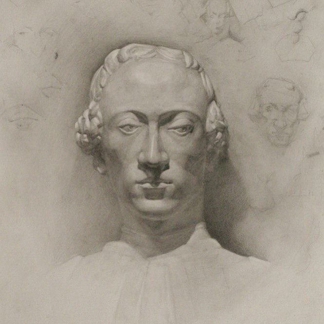 石膏头像大卫素描教程步骤,小卫石膏头像素描教程完整版