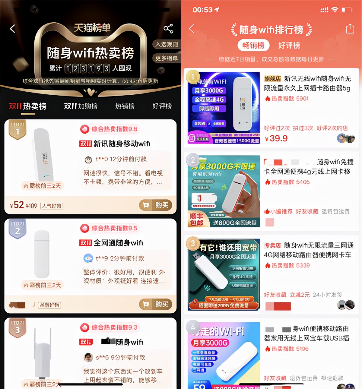 快报!双十一霸榜,新讯随身WiFi连续登顶天猫销量榜