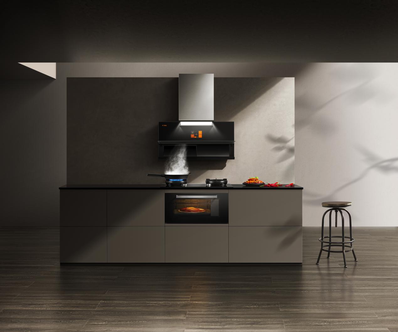 怎么设计好打理的厨房排油烟机,半开放式厨房设计油烟机