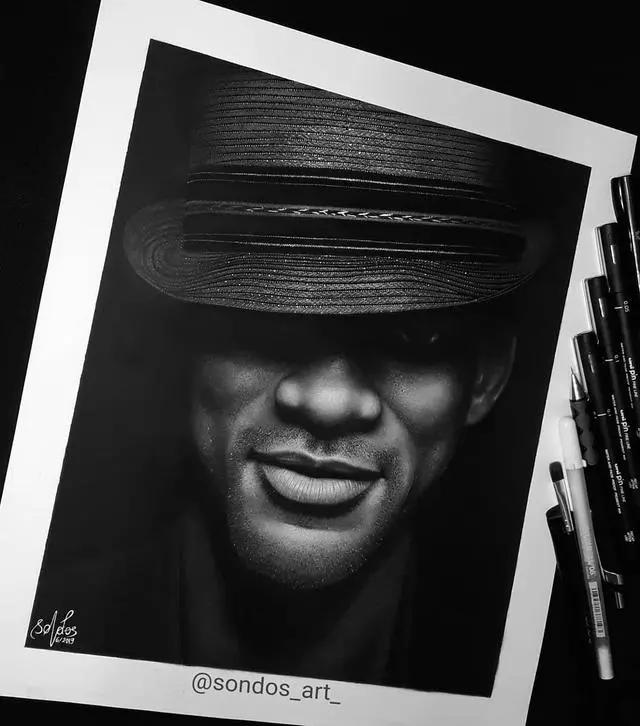 超写实素描人像,人像素描画抽象