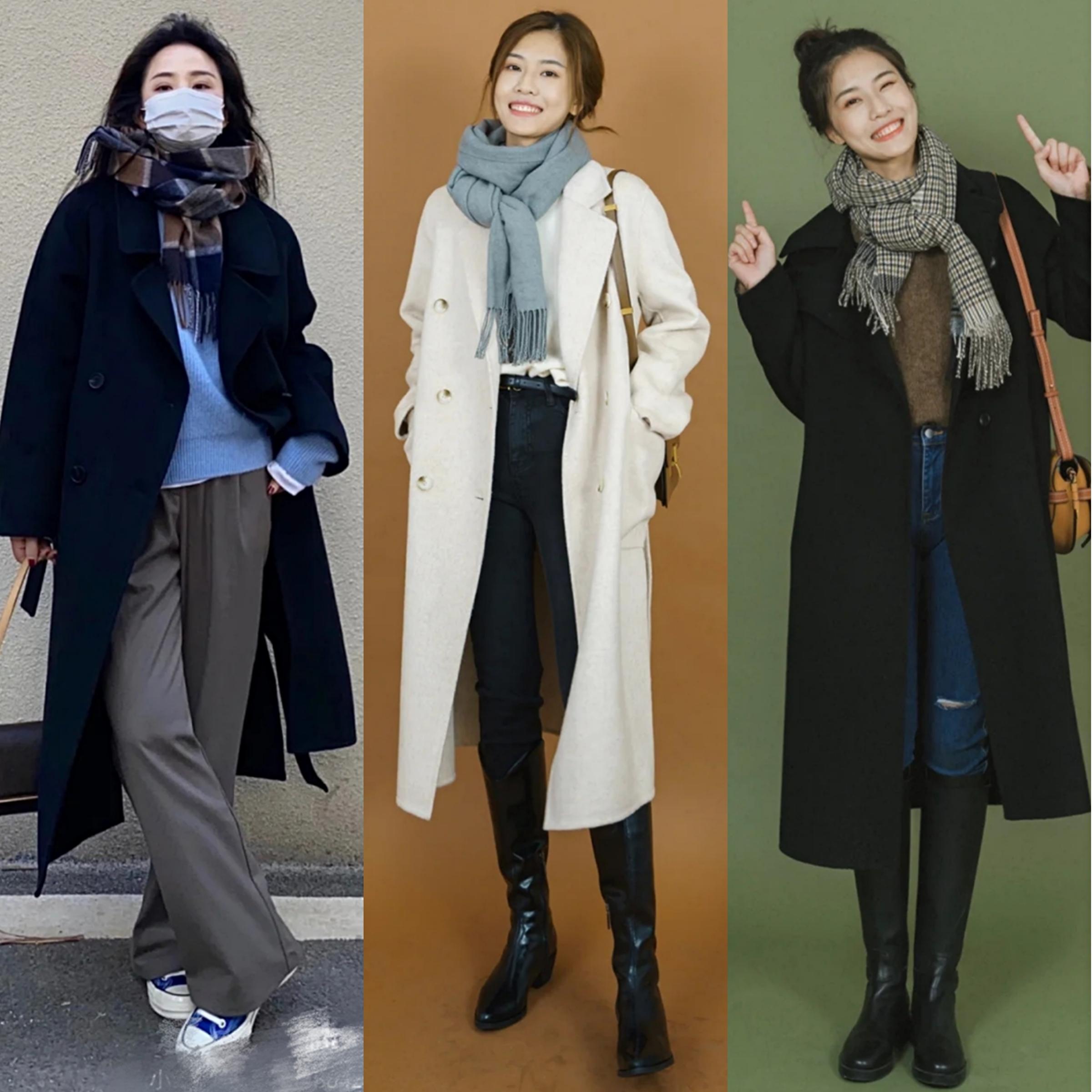 大衣围巾怎么系好看长款,穿大衣围巾系法又简单又好看