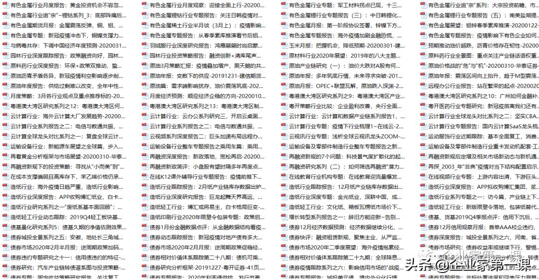 全行业分析报告,行业数据整理分析