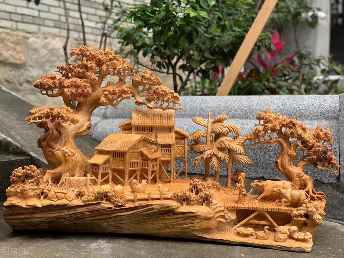 中国传统文化木匠艺术品,传统根雕手艺