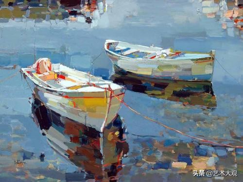 欧洲印象派风景油画高清大图,顶级的西班牙午后阳光风景油画