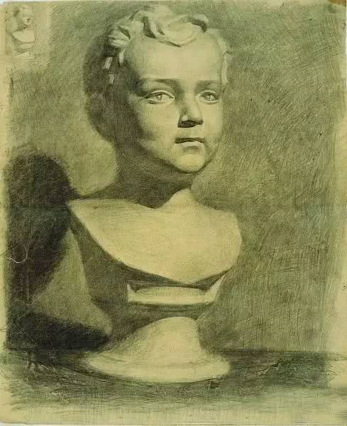素描石膏像写生作品,素描石膏像面部刻画