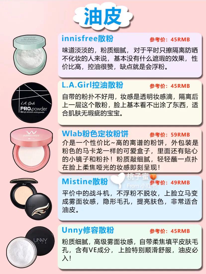 油皮敏感肌用什么散粉,散粉油皮敏感肌不卡粉