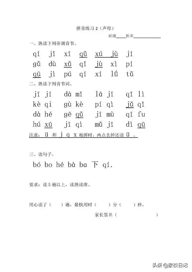 部编版一年级语文拼音口诀,部编版小学语文一年级拼音复习