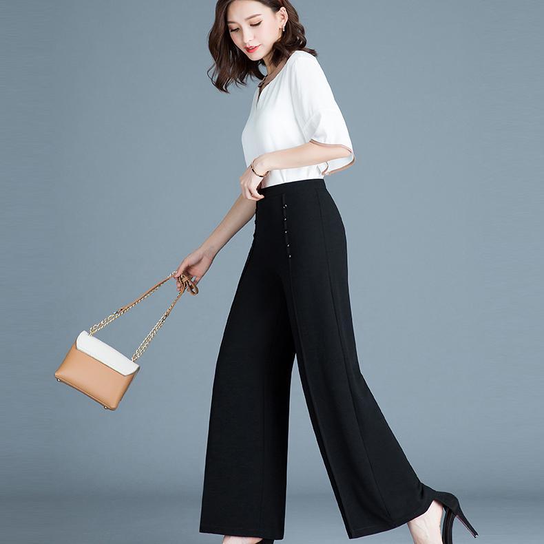 阔腿裤显瘦休闲开叉,阔腿裤显瘦高腰慵懒