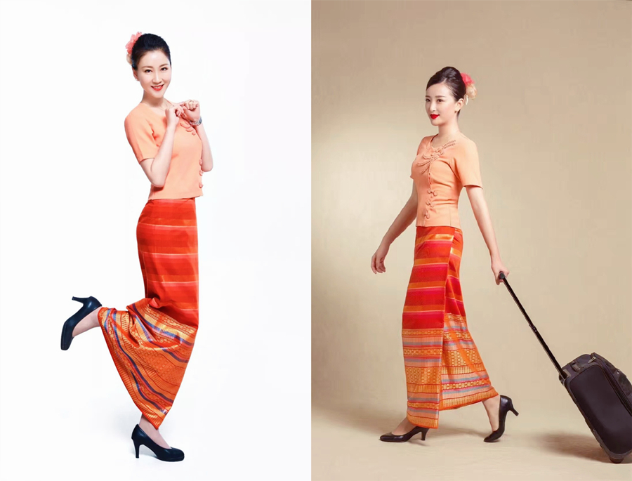 中国国际航空历代空姐制服,瑞丽航空空姐制服