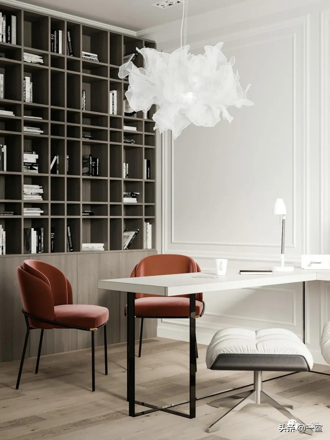 餐厅书房一体设计,书房客房一体设计