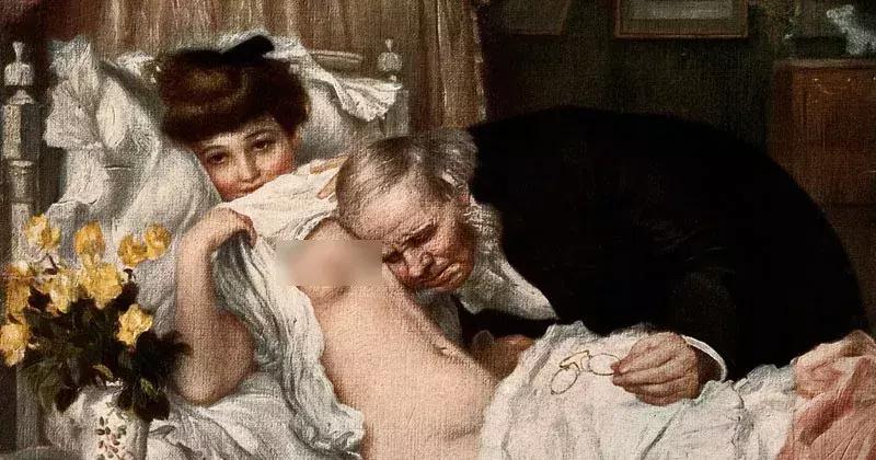 古代没有听诊器西方国家怎么听诊,听诊器发明之前医生听诊图片