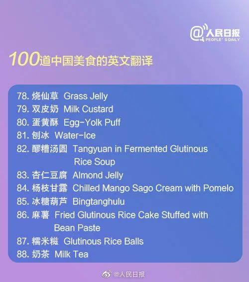 100道中国美食的英语翻译太实用了,国内十大美食干货