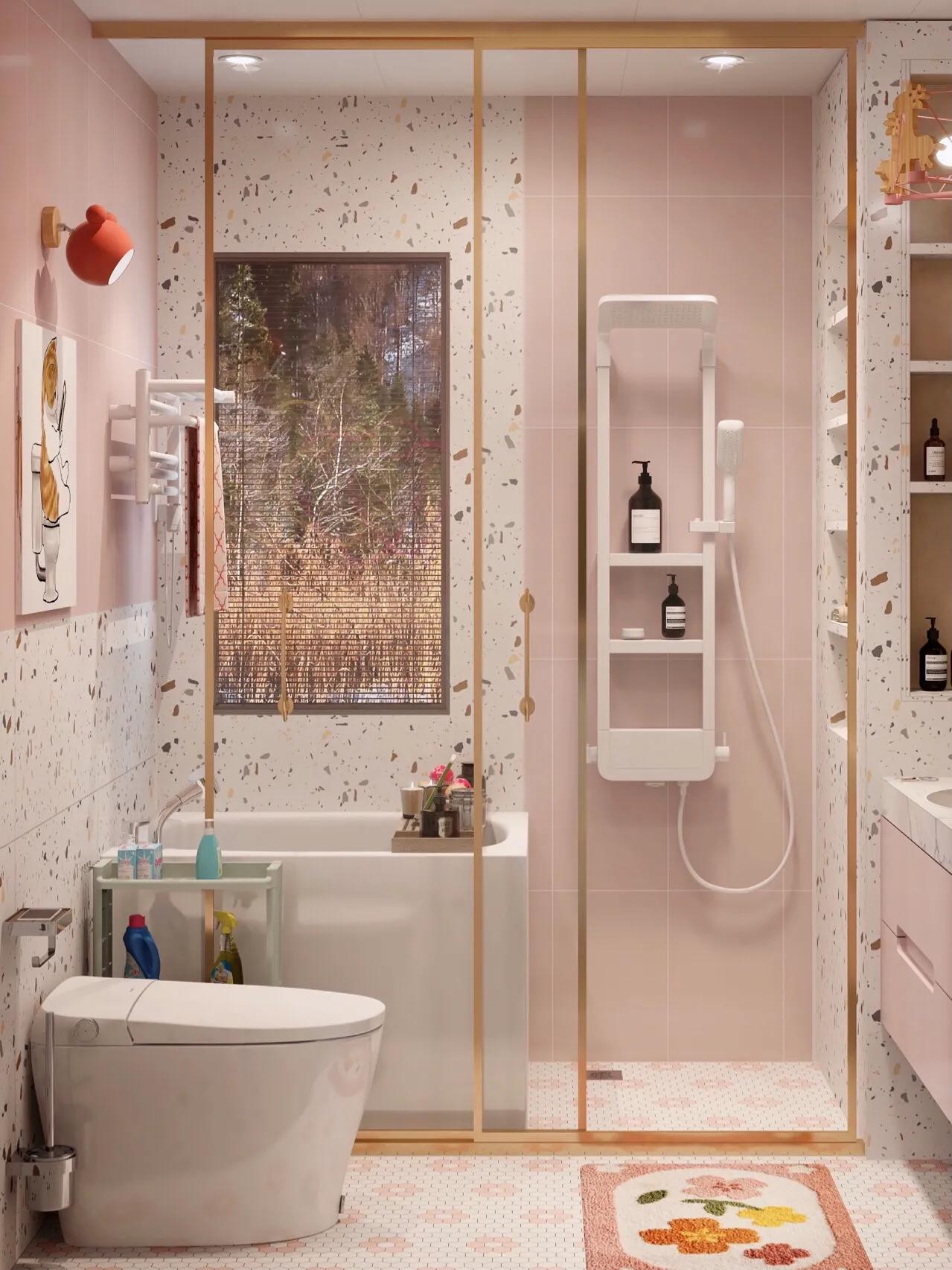 5平米浴室干湿分离,主卧4平米浴室干湿分离