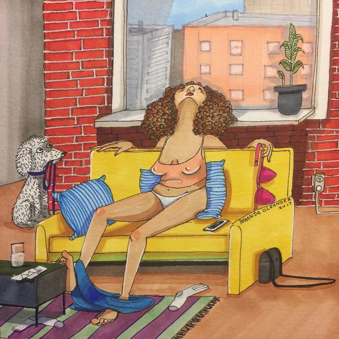 情侣两个人日常生活照片,情侣间的生活插画图片