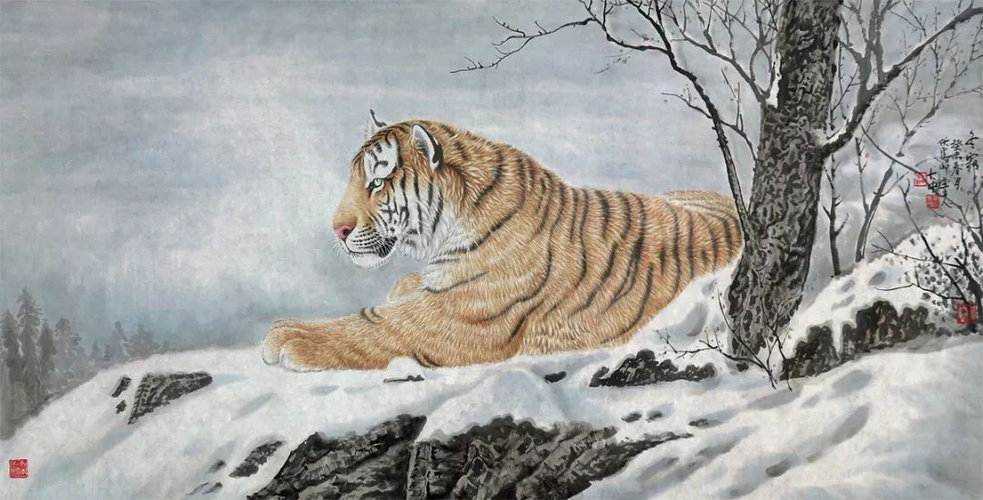他笔下的虎充满了人的柔情与善意