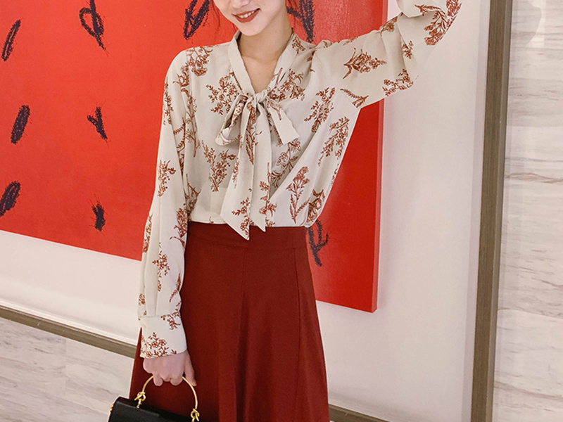 雪纺衫女时尚减龄仙气上衣,轻奢长袖雪纺衫仙气女连衣裙