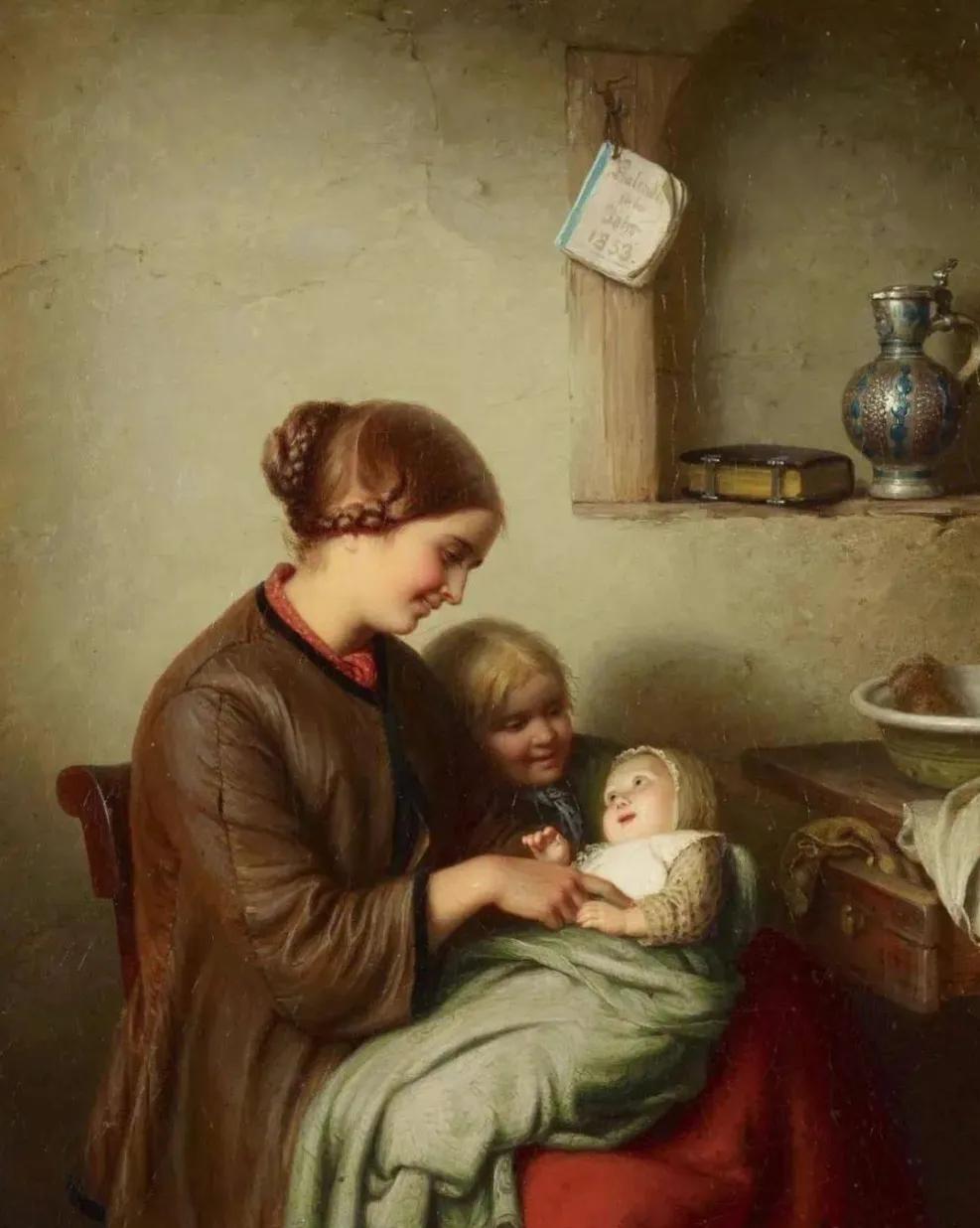 油画母爱图片,十大最具母爱的油画