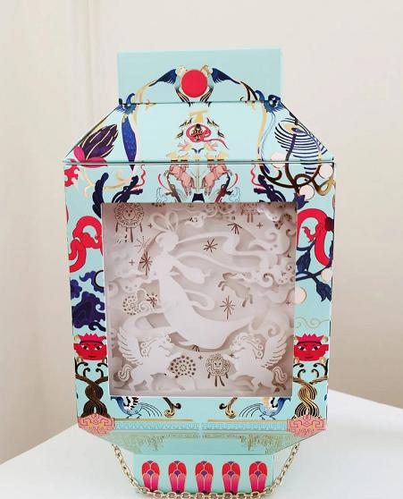 中秋创意礼盒包装空盒子,中秋月饼礼盒通版牛皮纸包装案例