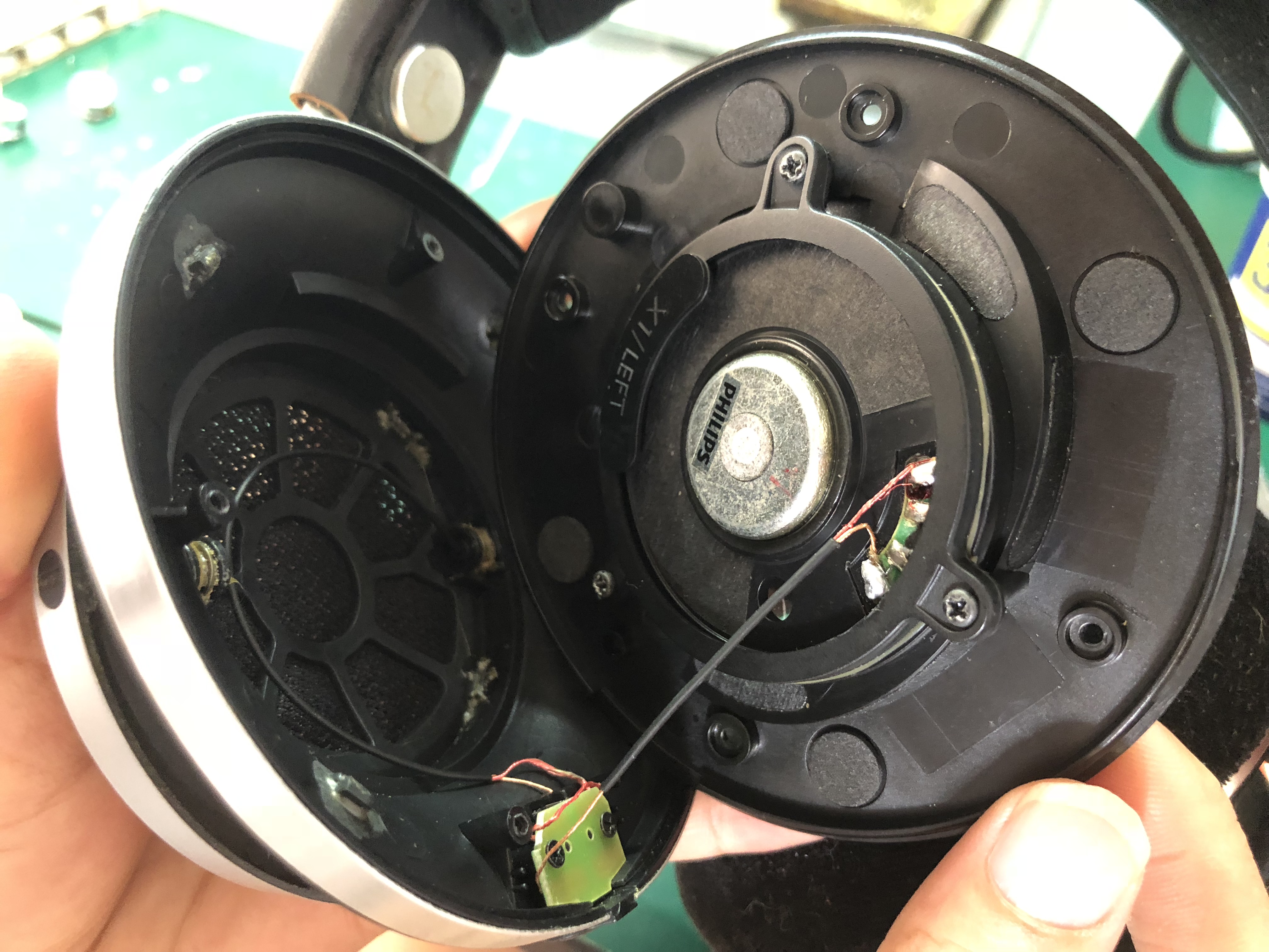 大推力热插拔损单元，经典飞利浦X1耳机音圈过载散线拆解复活案例