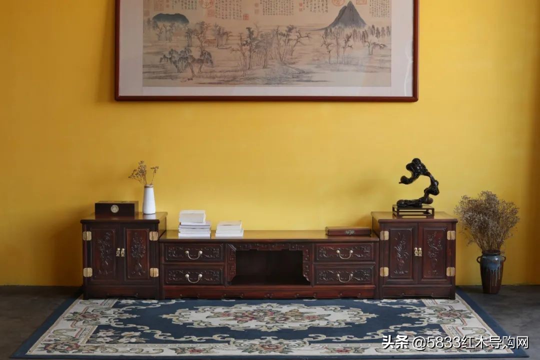 中式客厅实木电视柜价格图片,微山红木中式电视柜