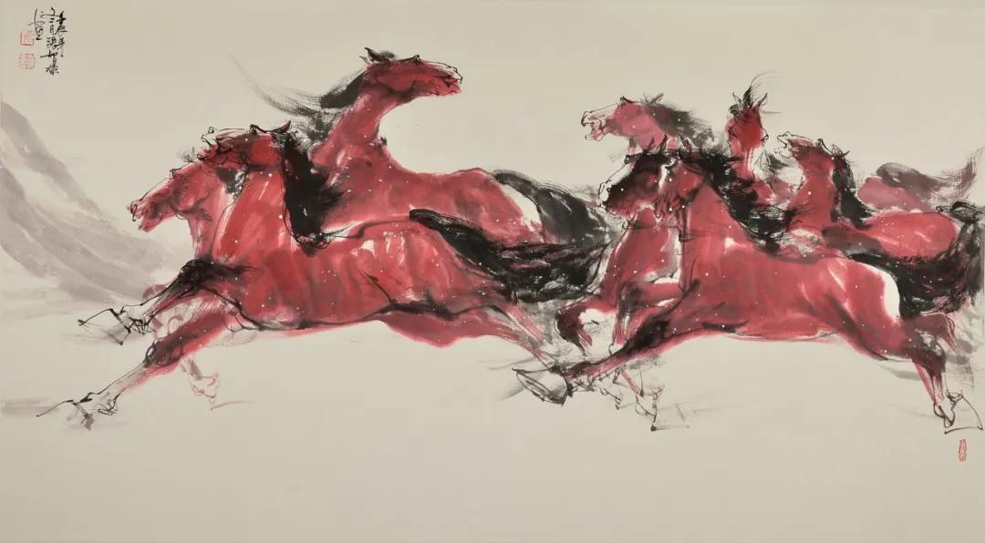 八骏雄风字画,名家精品国画八骏图