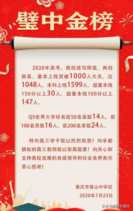 2020重庆高考江津中学,渝西中学2023高考升学率
