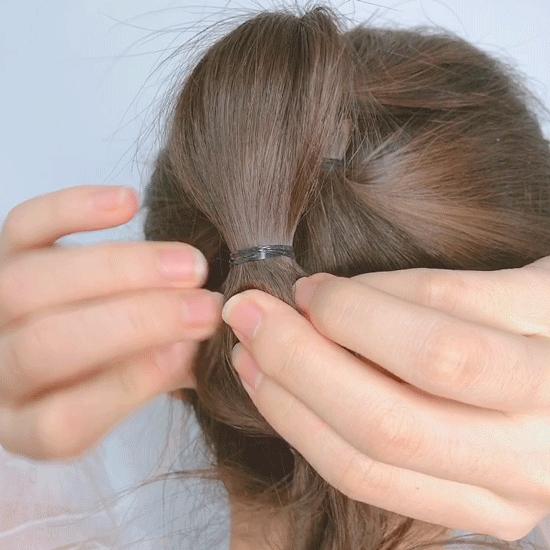 花瓣丸子头学生党蓬松,古风丸子头前额花瓣头饰