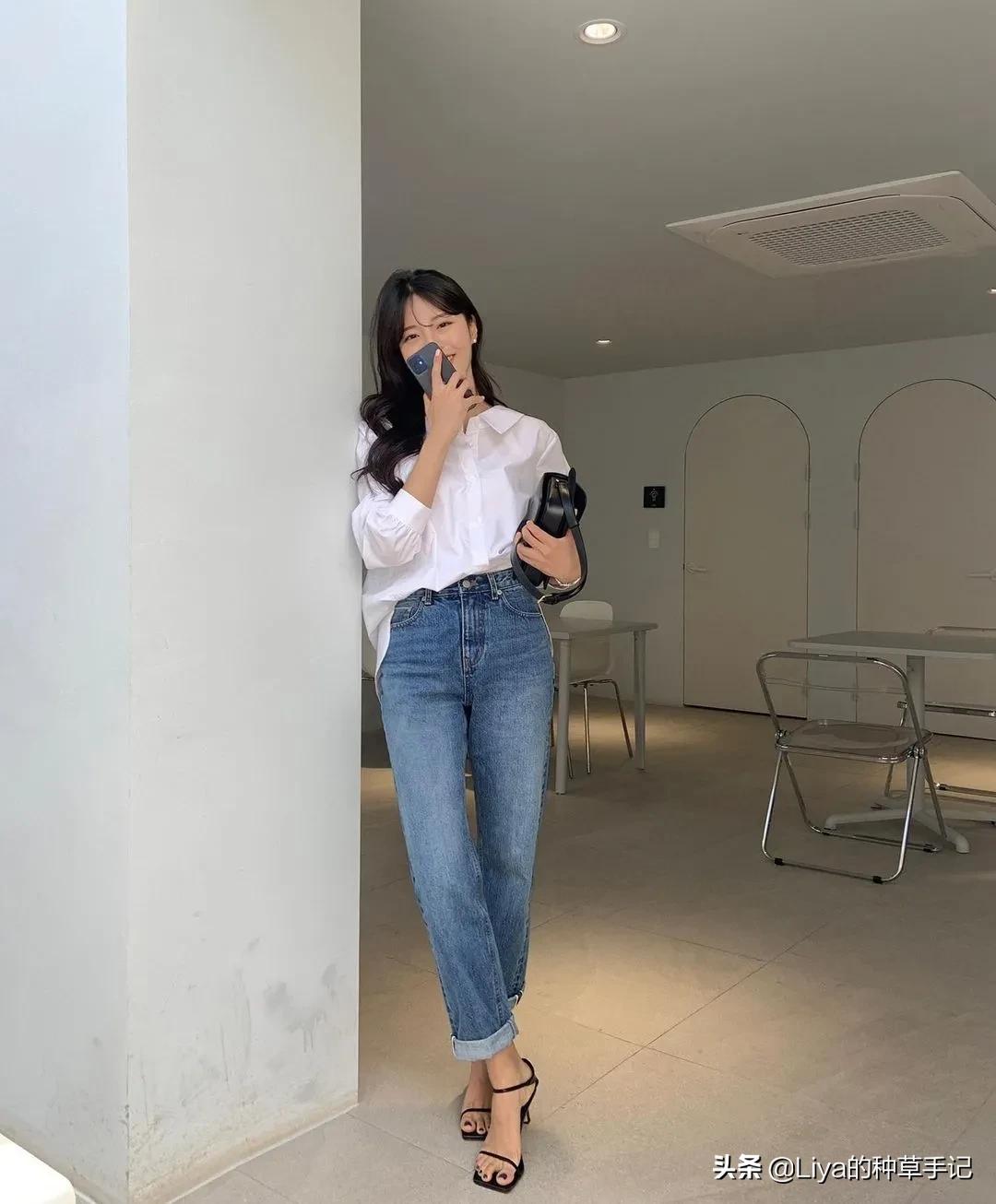 初中生牛仔裤搭鞋子女,学生党搭校裤鞋子女