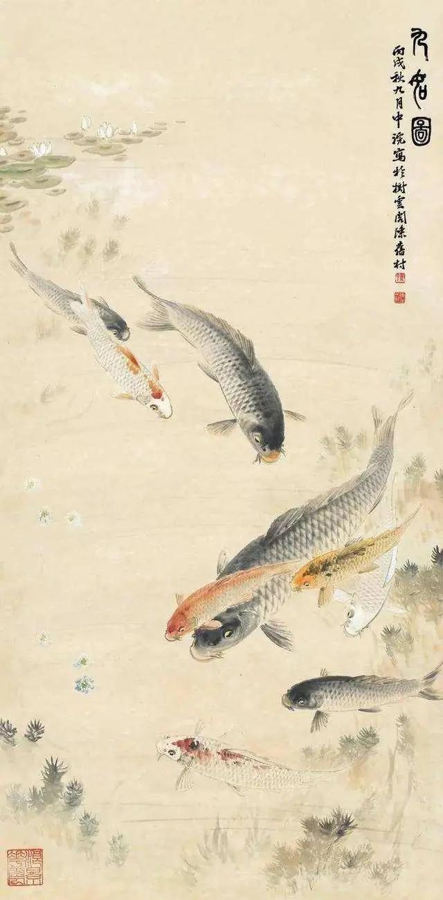 九如图真迹欣赏,国画九鱼图最好的画家