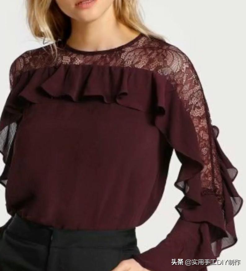 布艺花边造型手工,贝彩布艺落肩袖连衣裙裁剪教程