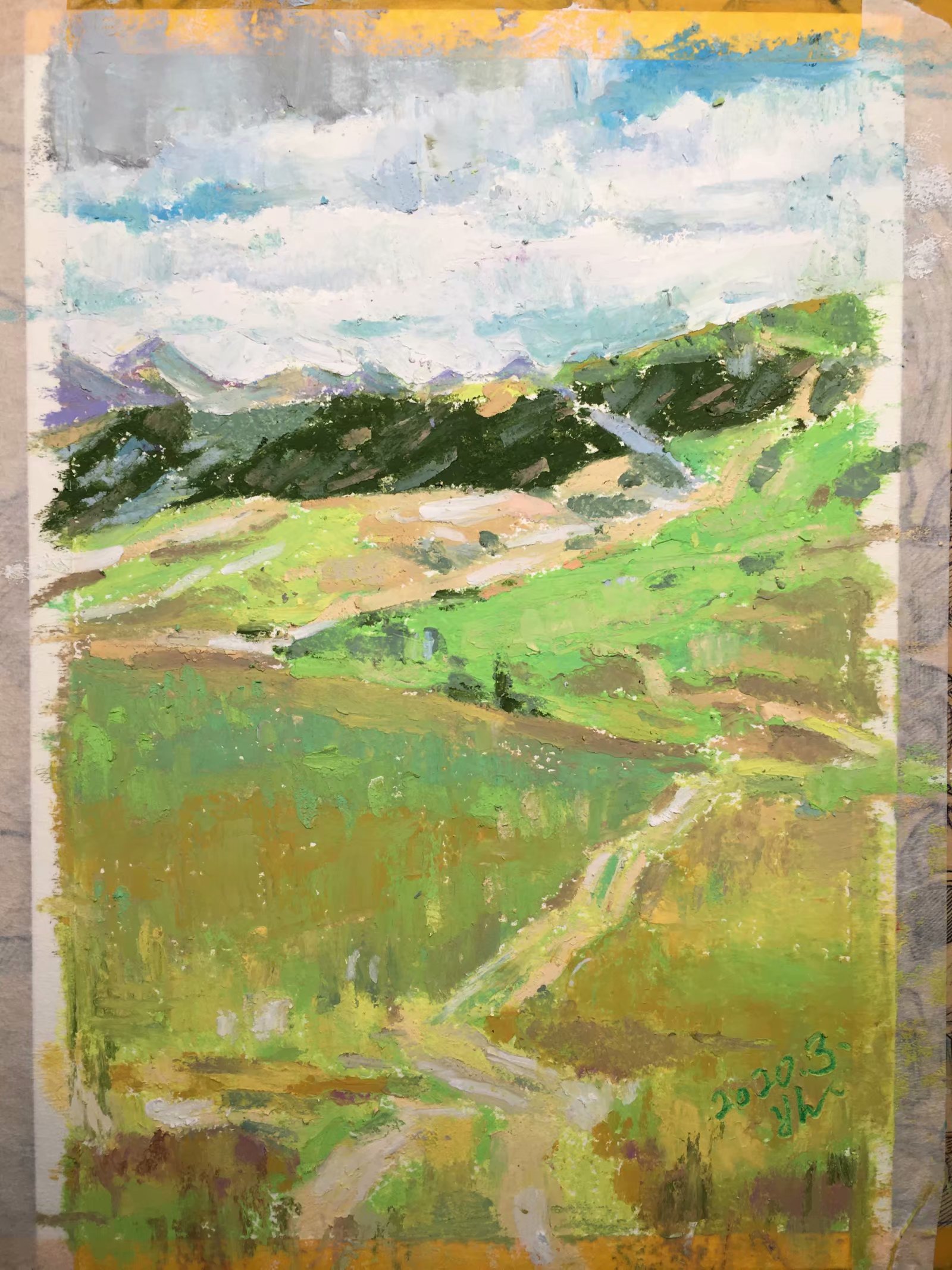 油画棒绘画入门零基础风景图教程,用油画棒画油画写实系列